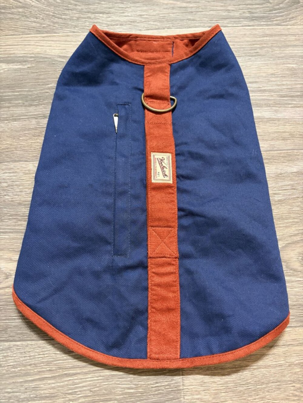 Woolrich Insulated Dog Coat Jacket Navy Rust Medium Durable Adjustable Harness